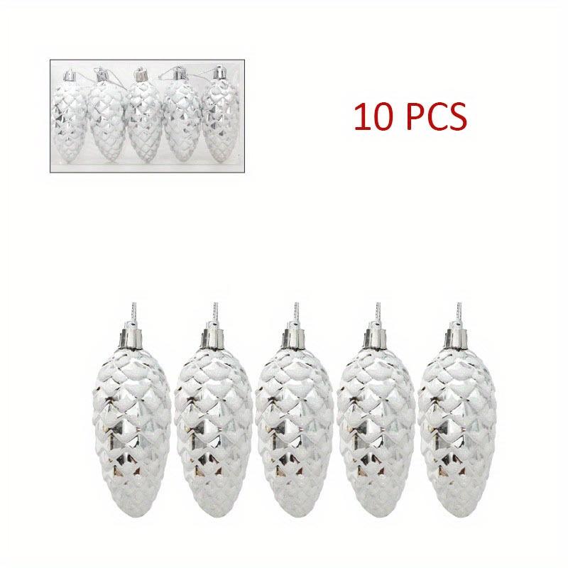 10 Pcs Christmas Pine Cone Ornaments Painted Plastic Pinecones Christmas Tree Ornaments Hanging Pinecone Baubles For DIY Crafts Home Xmas Tree Gift
