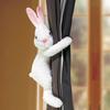 Tieback Curtain Bunny With Plush Doll For Childrens Room Window Decorations