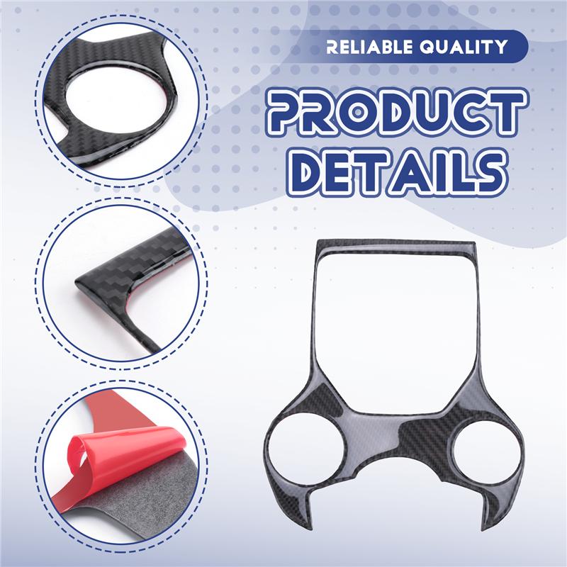 For Alfa Romeo Giulia Stelvio 2017- Carbon Fiber Gear Shift Panel Multimedia Buttons Frame Sticker Decoration-M53K