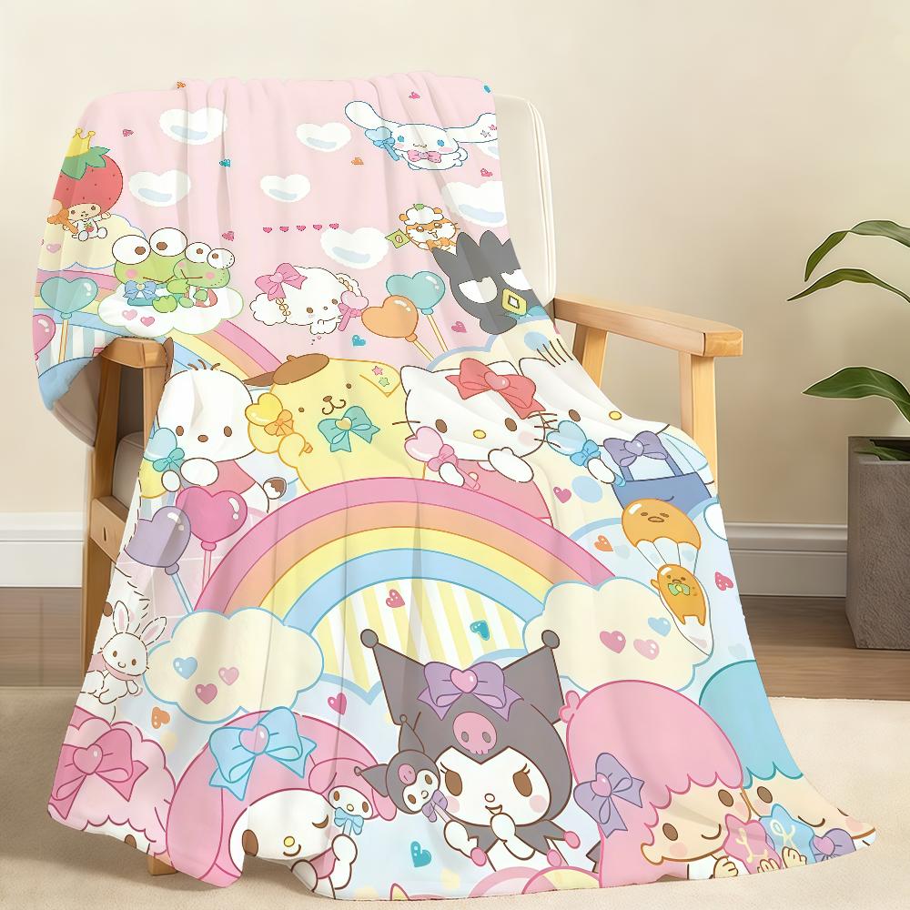 K-Kawaii H-HelloKitty K-Kuromi Blanket Soft Throw Blanket for Home Bedroom Bed Sofa Picnic Travel Office Rest Cover Blanket Gift