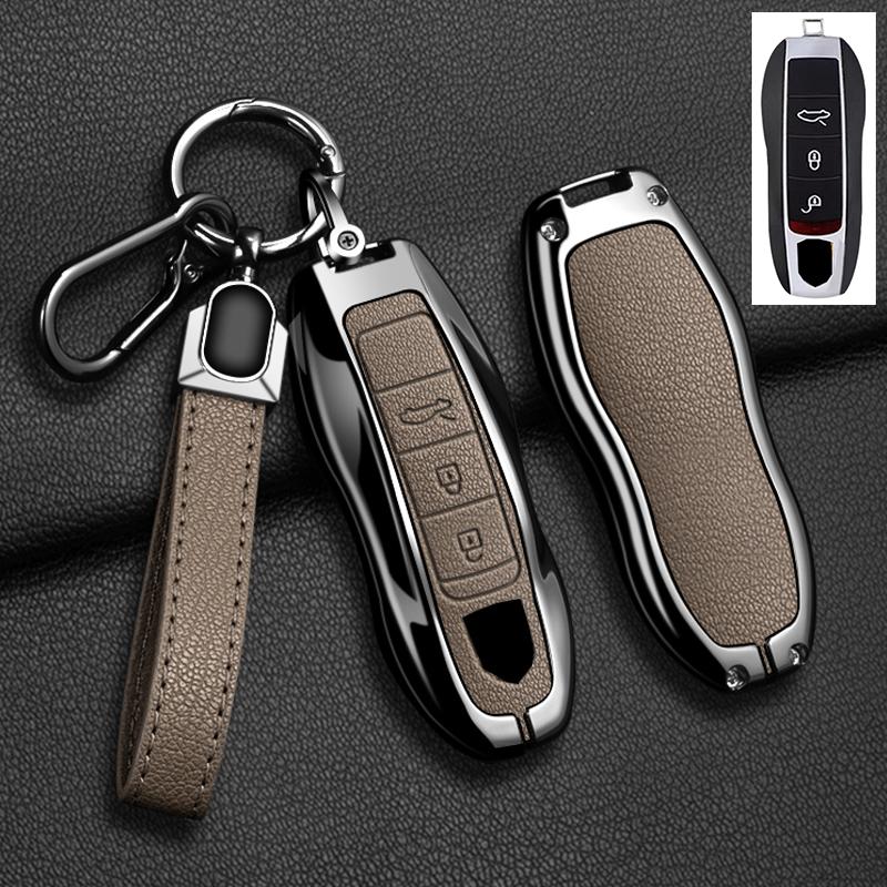 Car Key Case Cover For Porsche Panamera Spyder Carrera Macan Cayman Cayenne 911 970 981 991 Zinc Alloy Car Protector Keychains