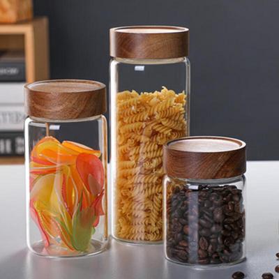 Transparenter Glas Vorratsbehälter mit Dichtung