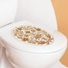 Adesivo per toilette con fiori vintage, rimovibile, autoadesivo, impermeabile, in PVC, per soggiorno, arte della parete, bagno, coperchio della toilette