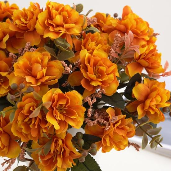 Artificial Flower Non-Fading No Watering Full of Vitality Decorate 5 Branches Exuberant