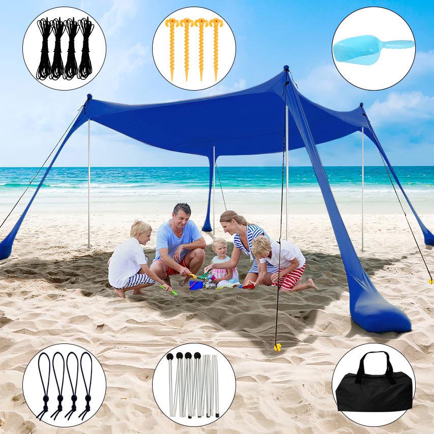 Seaside Portable Camping Canopy Tent Sunshade for Outdoor Beach and Fishing