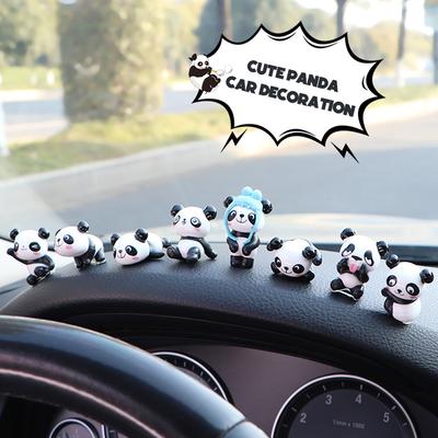 8PCS/Lot Creative Panda mașina decor DIY desene animate tabloul de bord jucărie auto interior consumabile drăguț decorare accesorii