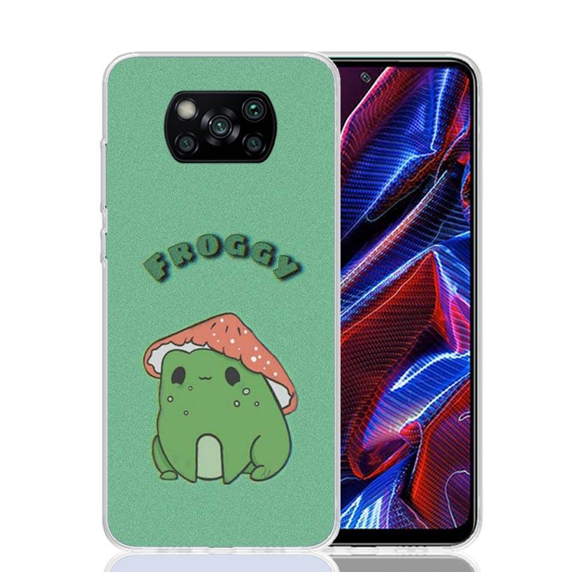 

Cottagecore Frog Mushroom Kawaii Case Phone Cover for Xiaomi Redmi Note 10 9 9S 8 8T 7 5 Pro Mi 12T 11T 10T 9T 12 11 Lite A3 A2 Redmi Note 7