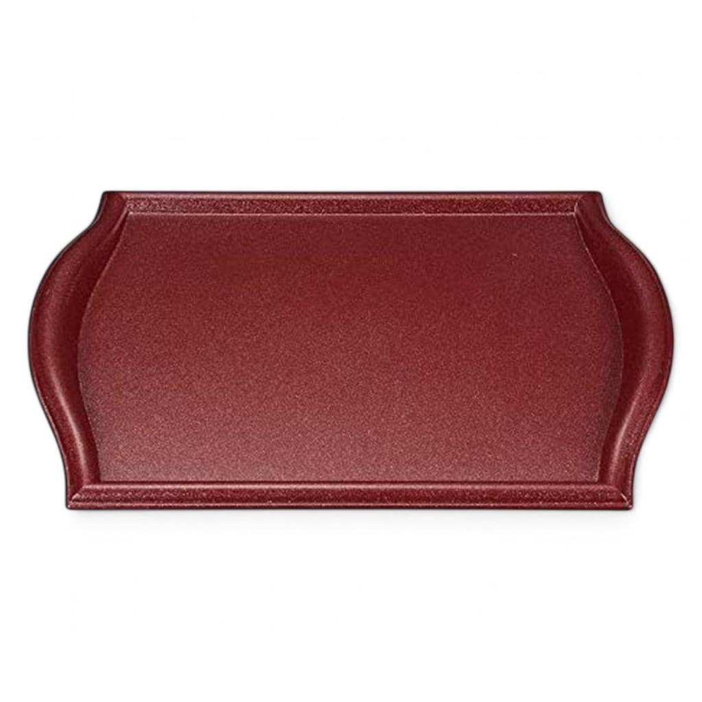 Made in Elegant Wave Silver Vermilion Light S x x J-kitchens Placemat, Tray, Japan, Design, Heat-Resistant, A) 4-Shaku Rim, Pearl, (42.7cm 30.7cm 3cm)