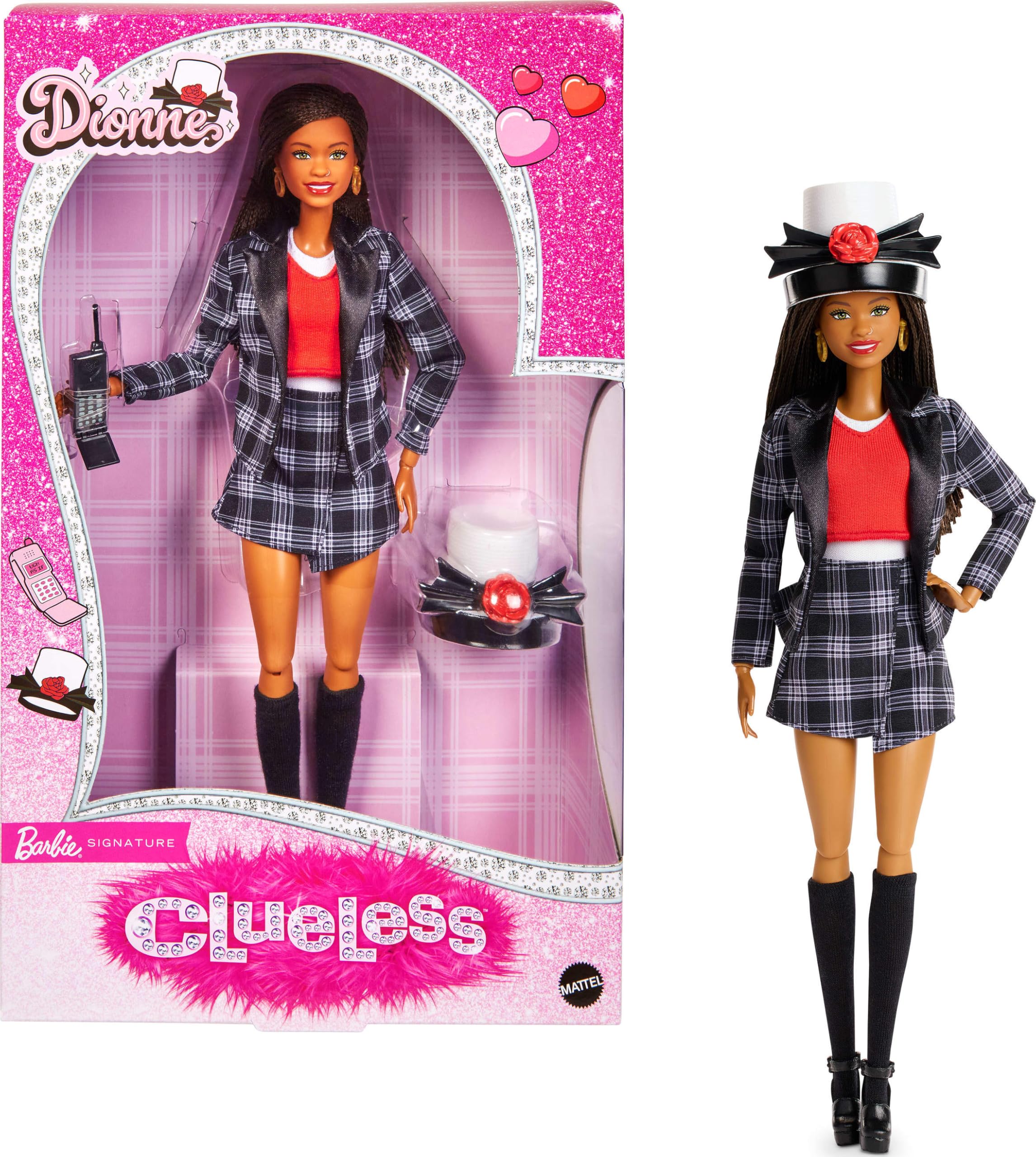 

Barbie Clueless Dionne 30th Anniversary Signature Black for Pretend Ages 6 and JBJ47 Dress-Up Doll/House Play, Up, Black,