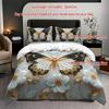 3Pcs Butterfly Embossed 3D Flower Duvet Cover Set, HD Printing Soft Bedding with Pillowcases for Home Dorm Decor