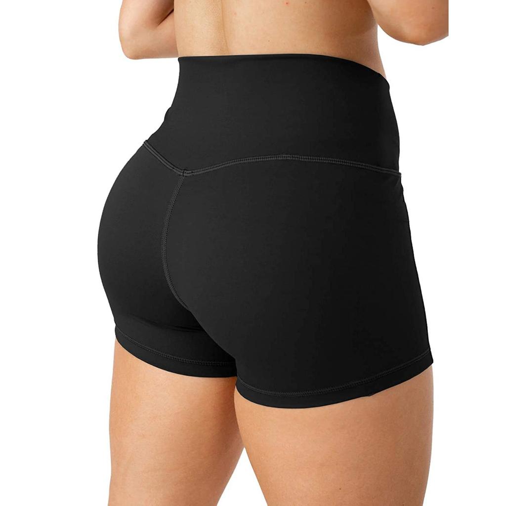 Women's High Waist Print Workout Yoga Shorts Hidden Pockets Athletic Shorts Legs
