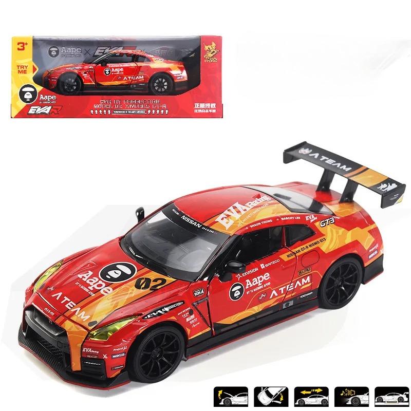 1/32 Nissan GT-R R35 NISMO EVA Racing Model Mașină Sport Aliaj Diecast Metal Jucărie Mașină de Curse de Circuit Model Sunet și Lumină Cadou Copii