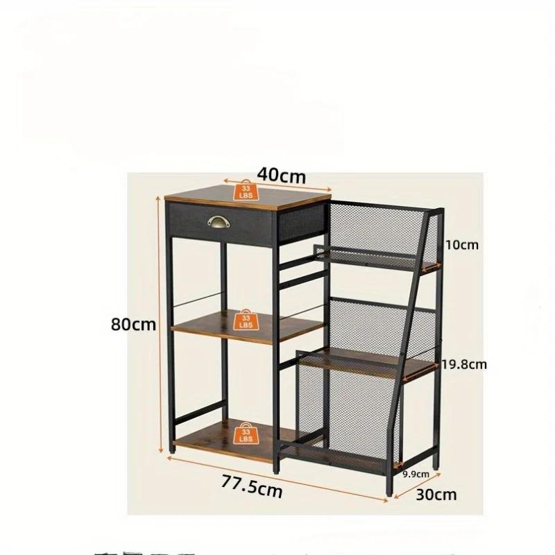 Modern Simple Multifunctional Coffee Machine Shelf Coffee Cup Holder Kitchen Storage Shelf with Drawer