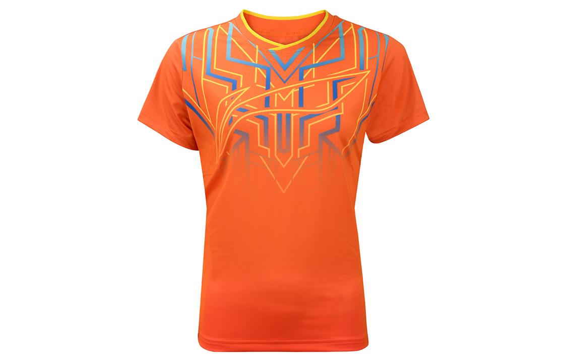 Li Ning Table Tennis Clothing Women s Flame Orange Crew Neck Moderate AAYQ038-4 L