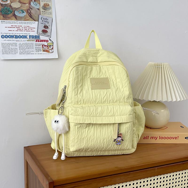 Schoolbag large capacity fashion letter backpack small fresh nylon new backpack bag female personality striped college bag
