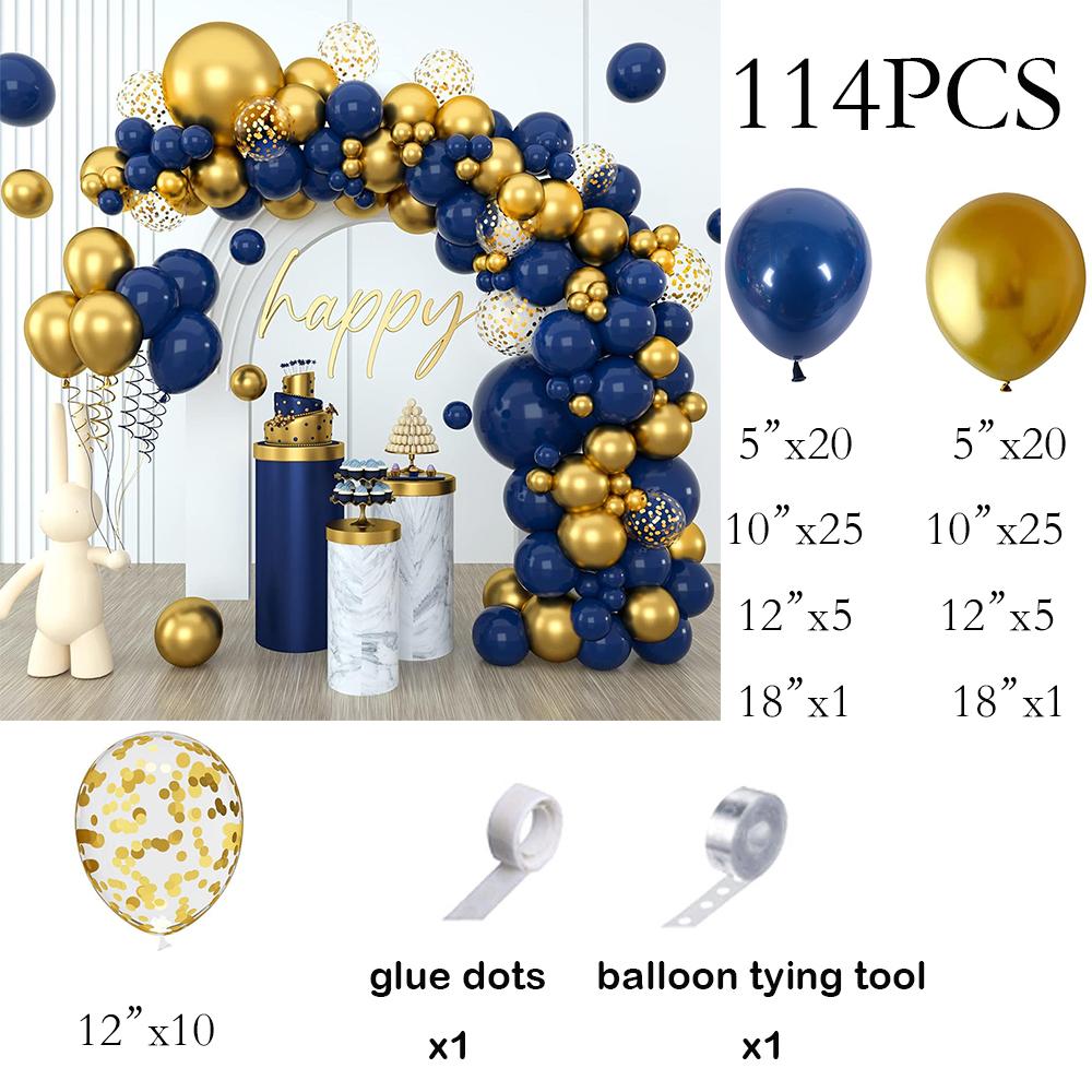 

Navy Blue Balloons Garland Kit Blue Gold Confetti Balloon Arch Graduation Baby Shower Wedding Birthday Party Decoration Globos AS Picture
