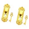 1:12 Scale Miniature Door Lock and Key Set 2 in 1 Pack Door Knocker Lock Set Vintage Dollhouse Decoration Accessories