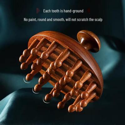 Gold Sandalwood 28-Tooth Massage Comb for Scalp and Hair Care