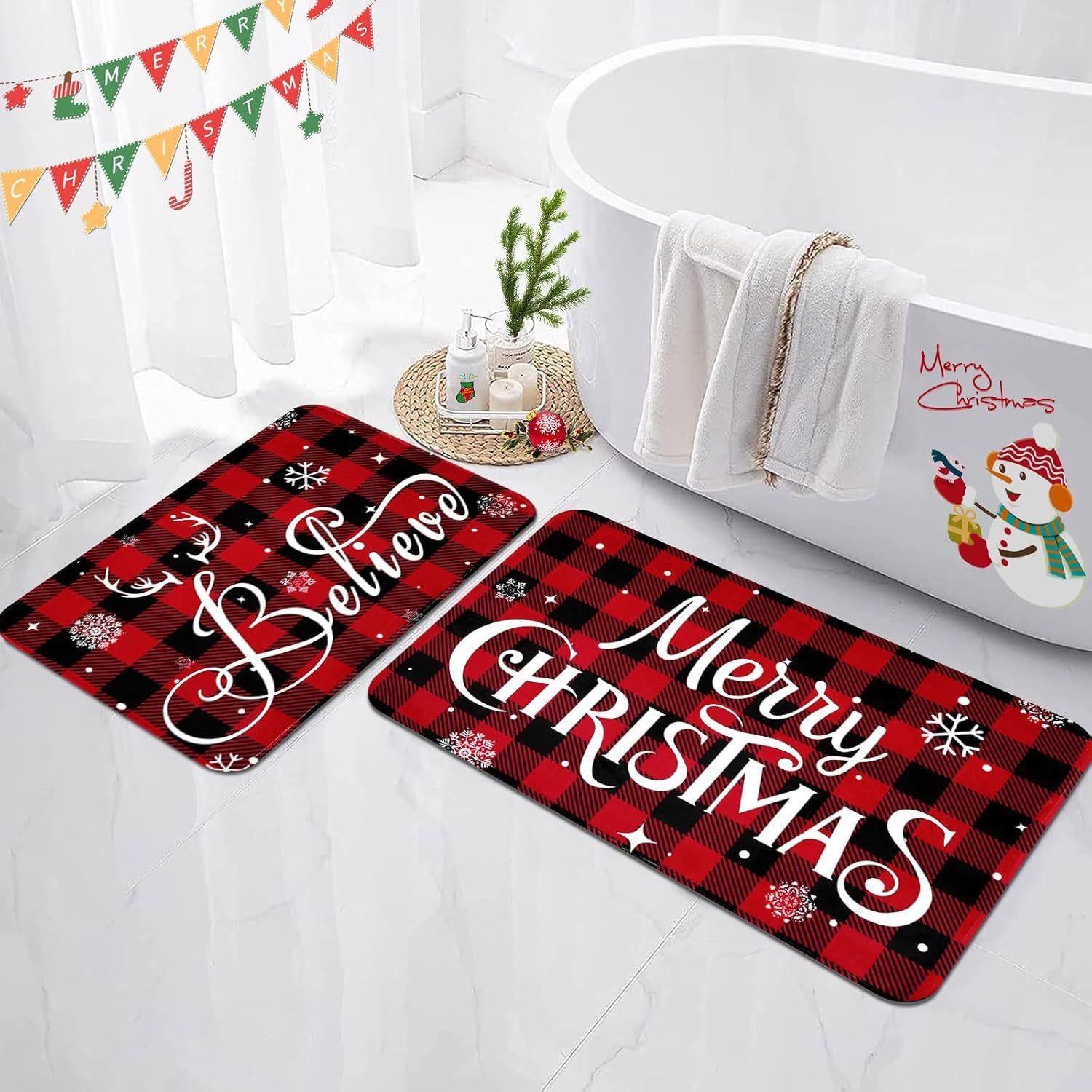 

Рождественский коврик для ванной комнаты, впитывающий воду, быстросохнущий и противоскользящий коврик для ног, коврик для ног с диатомовой грязью 40*60cm
