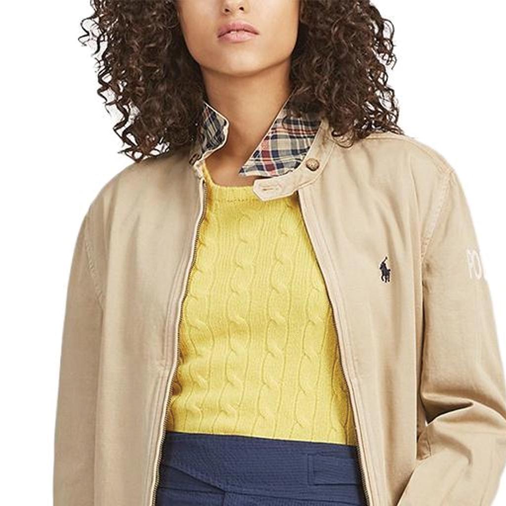 Polo Ralph Lauren Ss23 Solid Color Zip Collar Long Sleeve Jacket Women Jacket Brown 211794216-001