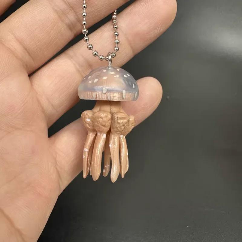 Jellyfish Keychain Capsule Toy Simulation Marine Organism Model Toy Stereogram Gacha Pendants Gifts