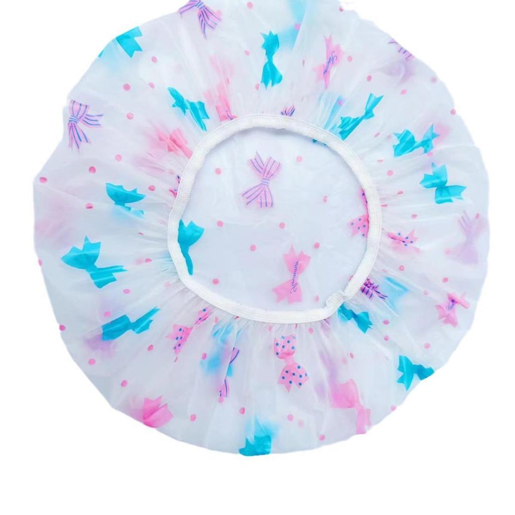 "Assorted PE Shower and Hair Care Caps for Children, Girls, Adults"