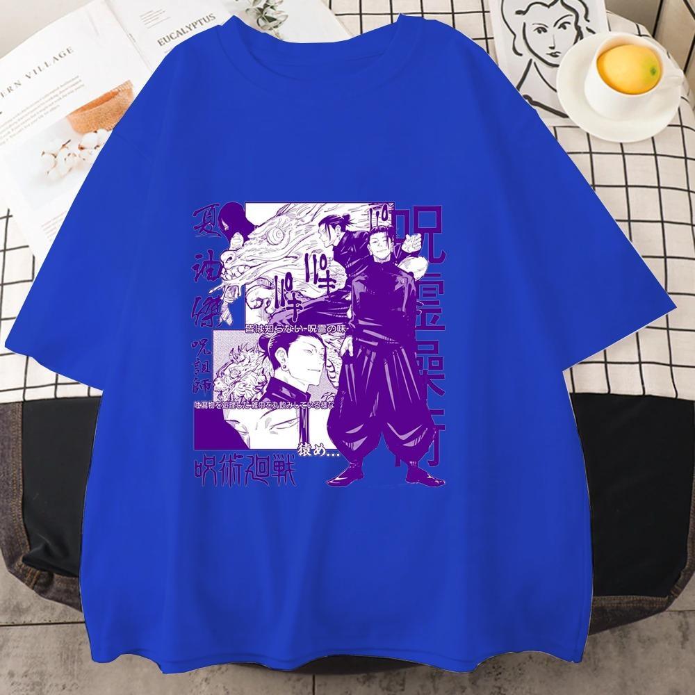 Hot Anime New Cool Geto Suguru Printed T-Shirt Tops Men Women Casual Outdoor Street Round Neck Short Sleeve Shirt Anime T-Shirt