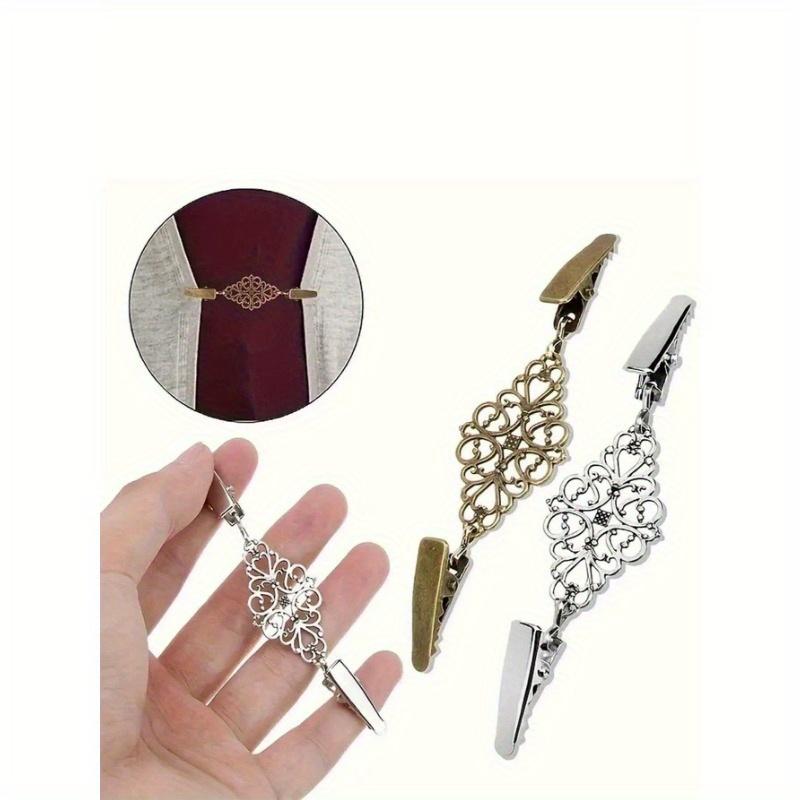 1pc Retro Sweater Clip, Geometric Hollow Out Style Duck Clip Brooch Pin, For Cardigans, Shawls, Clothes Valentine's Day
