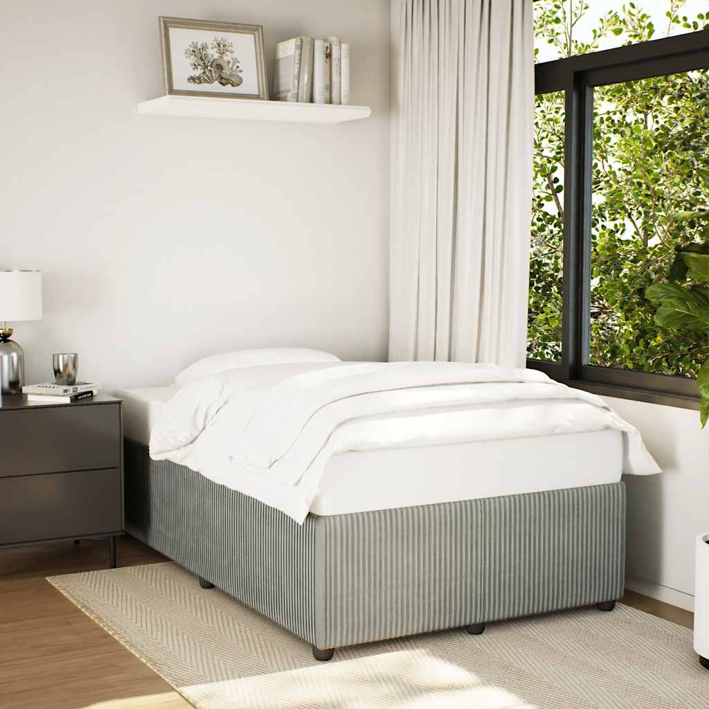 Bed Frame without Mattress Light Grey 120 x 190 cm Velvet