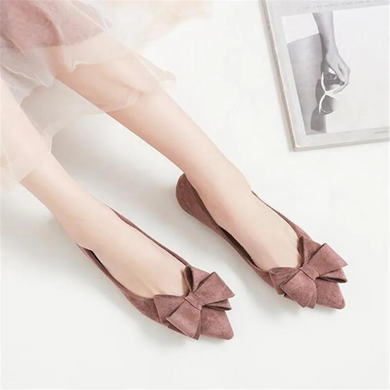 Fashion Women's Pointed Toe Flats Bow Large Size Women Shoes Women Comfort Loafers Shoes Fashion Simple Mary Jane Shoes