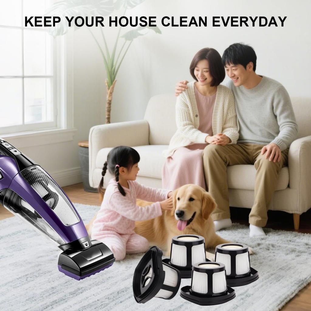 Hepa Filter Replacement Compatible with Bissell Pet Hair Eraser Hand Vacuum 2390A, 2284W, 2390, 2579, 2389, Part # 1614212 1614203