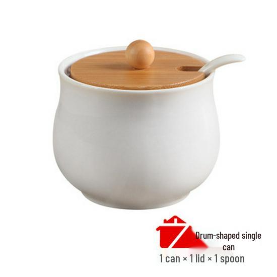 Keramikglas-Gewürzglas mit Deckel und Löffel - Einzelnes kreatives Design