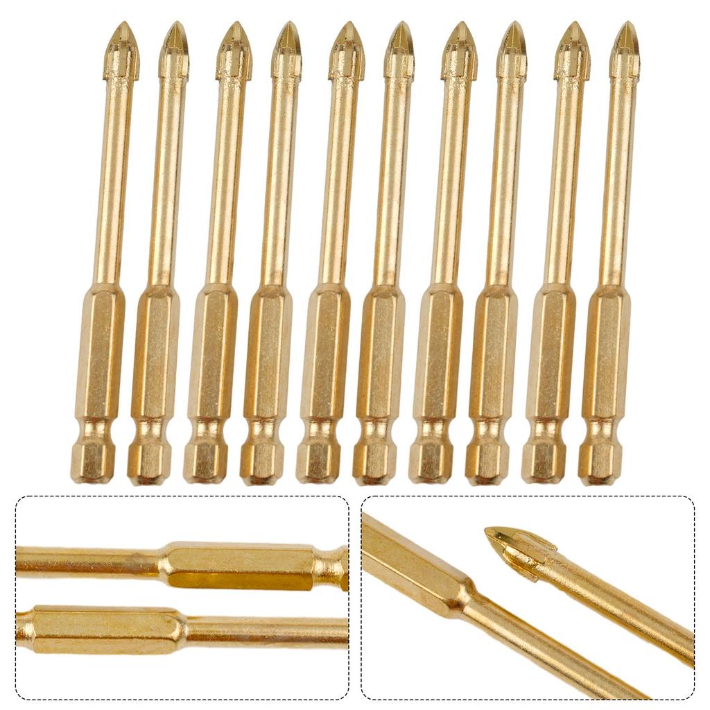 10PCS/SET Glass Drill 6mm For Titanium Ceramic Industrial Grade