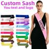 Custom Satin Sash Personalized DIY Text And LOGO For Birthday Party Wedding Graduation Retirement Cocktail Party Costume Sash