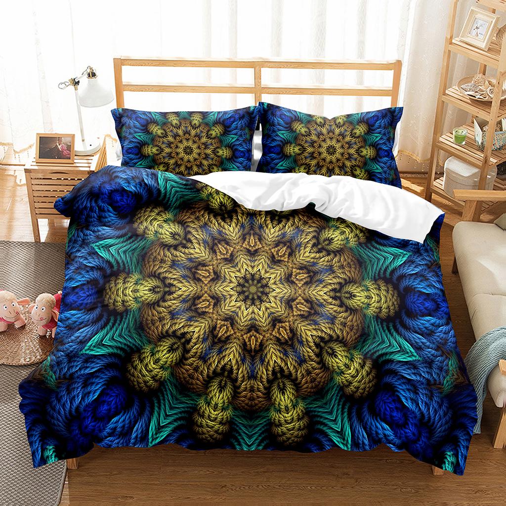 Bohemia Geometric Duvet Cover Queen For Kids Adult Room Microfiber Mandala Comforter Cover Floral Folk Art Abstract Bedding Set