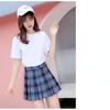 Gonna a pieghe scozzese a vita alta da donna Gonna corta da donna Gonna a trapezio alla moda Mini gonna da tennis casual