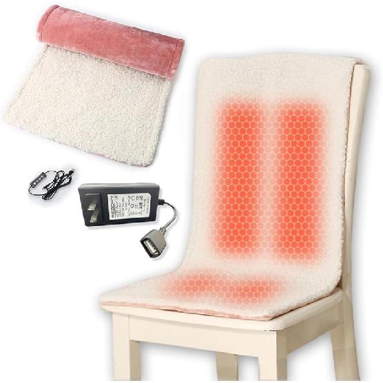 Heated Pad for Office Chair, USB Heated Seat Cushion, 5 Timer Setting & 5 Temperature Settings, Fast Heat Machine Washable Heating Pad for Back Neck