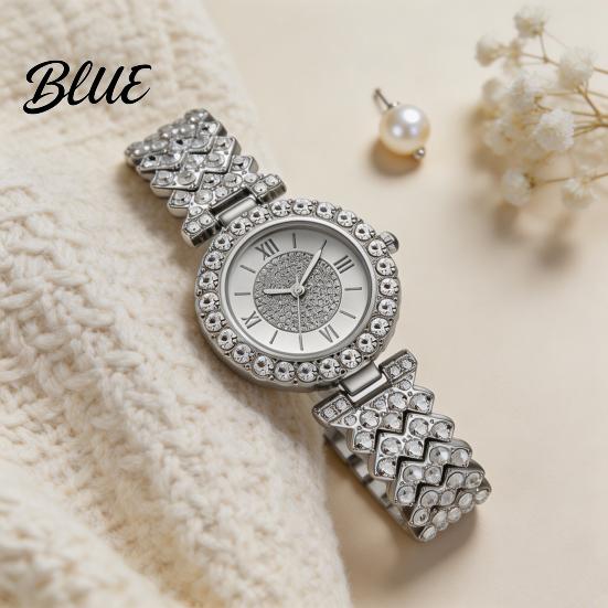 Diamond Accent Women Watch Women's Rhinestone Bracelet Alloy Roman Numerals