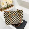 High-Capacity Retro Plaid Tote Bag - Casual European & American Style Handbag for Work & Commute