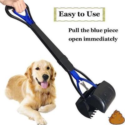 1 unidad Recogedor plegable para mascotas con mango largo de 45 cm, Clip para caca de perro portátil para exteriores para el hogar