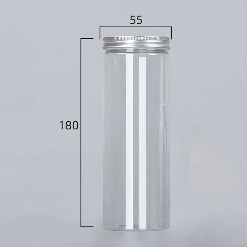 Puszki aluminiowe z zamknięciem spożywczym, puste butelki plastikowe dla zwierząt domowych, zagęszczone, przezroczyste, szerokie wlewy, pojemniki na przekąski i cukierki, butelki do przechowywania