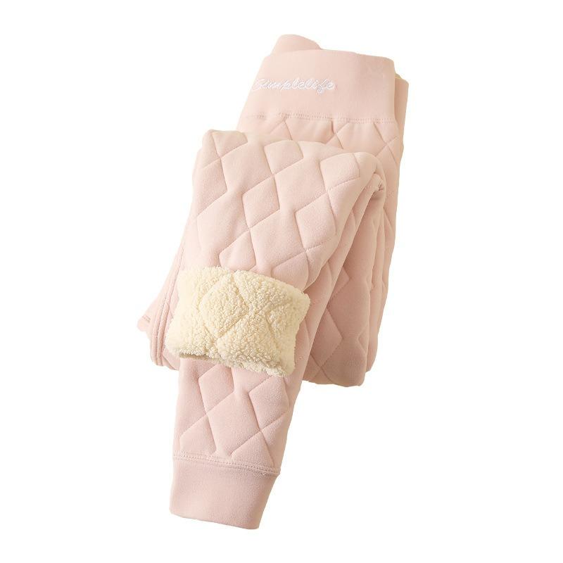1 Silk Cotton Pants Women's Outer Wear Winter Lamb Wool Piled Thickened Leggings High Waist Super Thick Thermal Pants