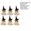 Halloween Hanging Ghost Decoration LED Light Up White Cotton Rope Ghost with Witch Hat for Indoor Outdoor Home Party Decor