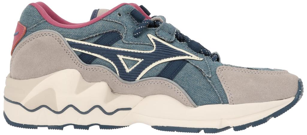 Mizuno Wave Rider 1 Perfect for and Denim Blue X Indigo X Size 2E Sneakers, Commuting, School, Lifestyle, Casual, Wine, 23.0 Cm,