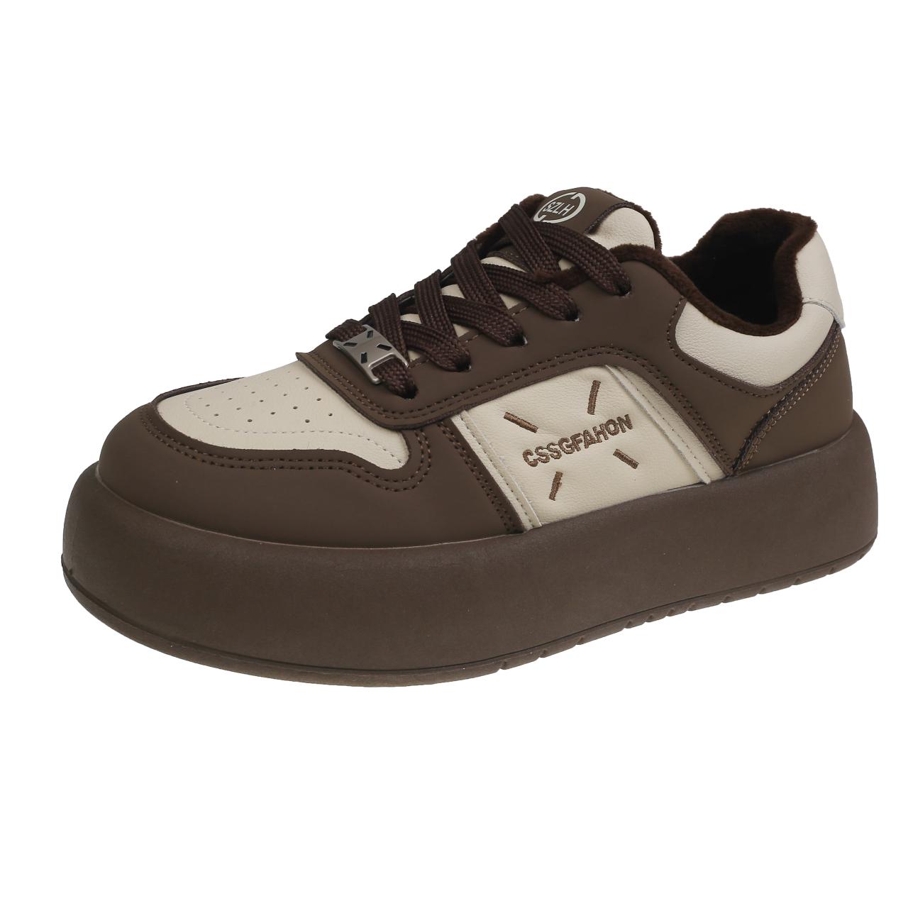 

Женские кроссовки на платформе со звездным дизайном, спортивная обувь на шнуровке, симпатичные кроссовки для бега, женская теннисная обувь Zapatos De Mujer 35 коричневый