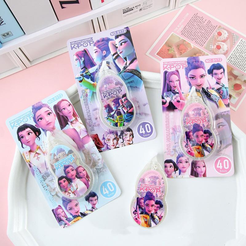 

3Pcs Kpop Demon Hunters Correction Tap Anime Cute Stationery Office School Supply Corrector Novel Correction Tape Stationery