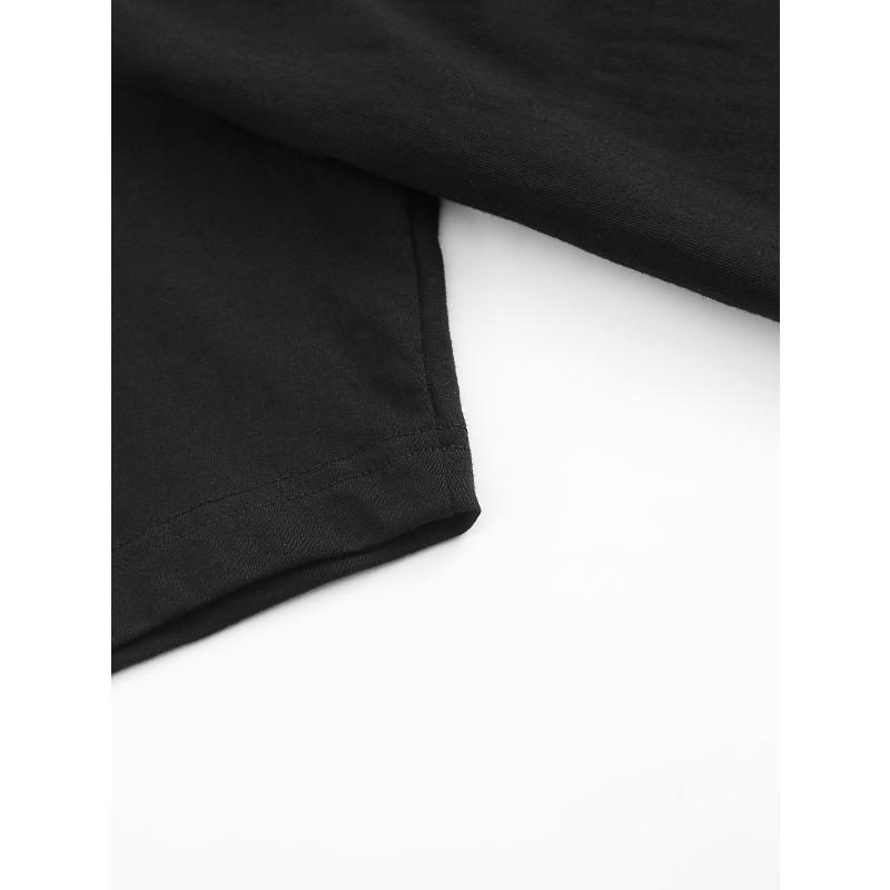 European Size Fashionable Letter Cartoon Print Women's Round Neck Pure T-shirt, Simple Design, Comfortable and Breathable, Versatile Essential