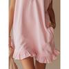 Spring Summer Women's Sleeveless V-Neck Zipper Ruffle Hem A-Line Dress with Double Pockets European American Style Casual Party Dress