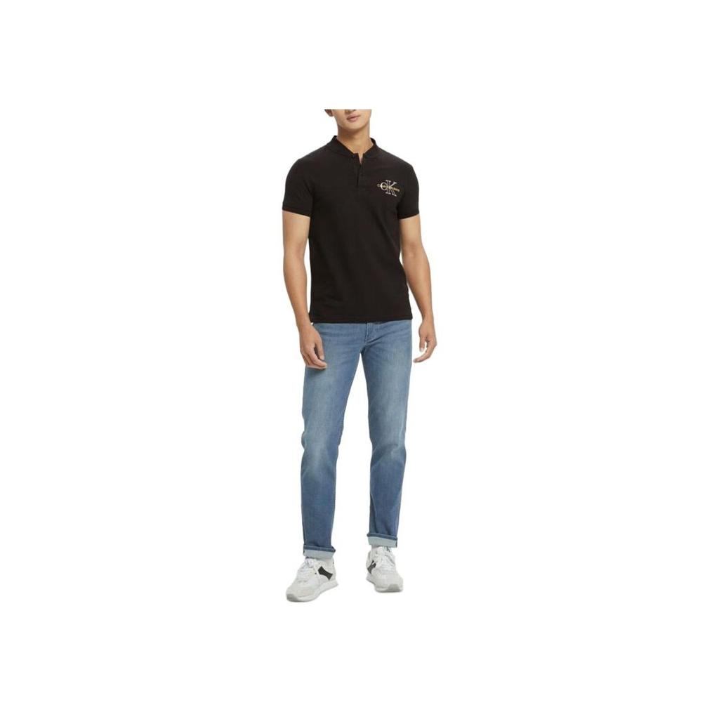 Calvin Klein Embroidered Stretch Breathable Slim Fit Polo Shirt Men Tops Black J320628-BEH