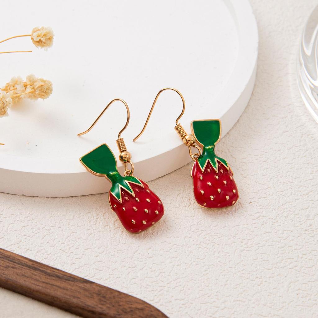 Autumn Fruit Gold-Plated Earrings - Trendy European American Style